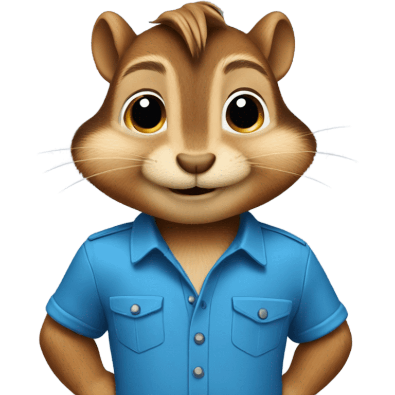 Chipmunk wearing a blue shirt emoji