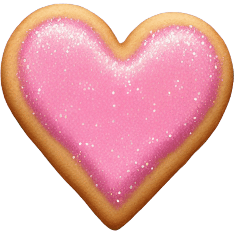 Pink heart shaped cookie with glitter  emoji