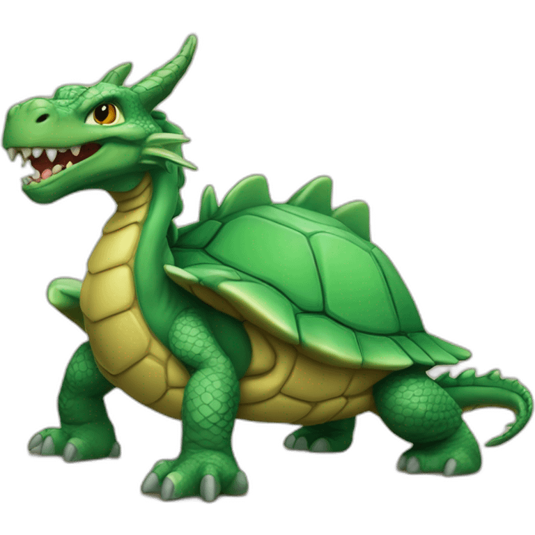 Un dragon sur une tortue emoji