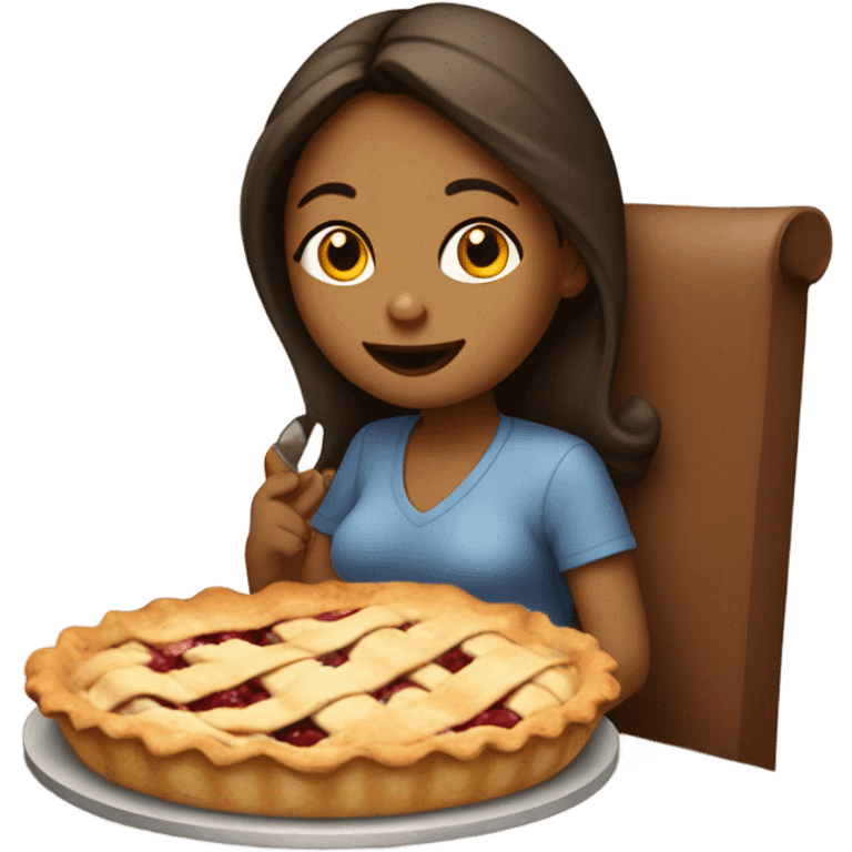 Pregnant girl eating pie emoji