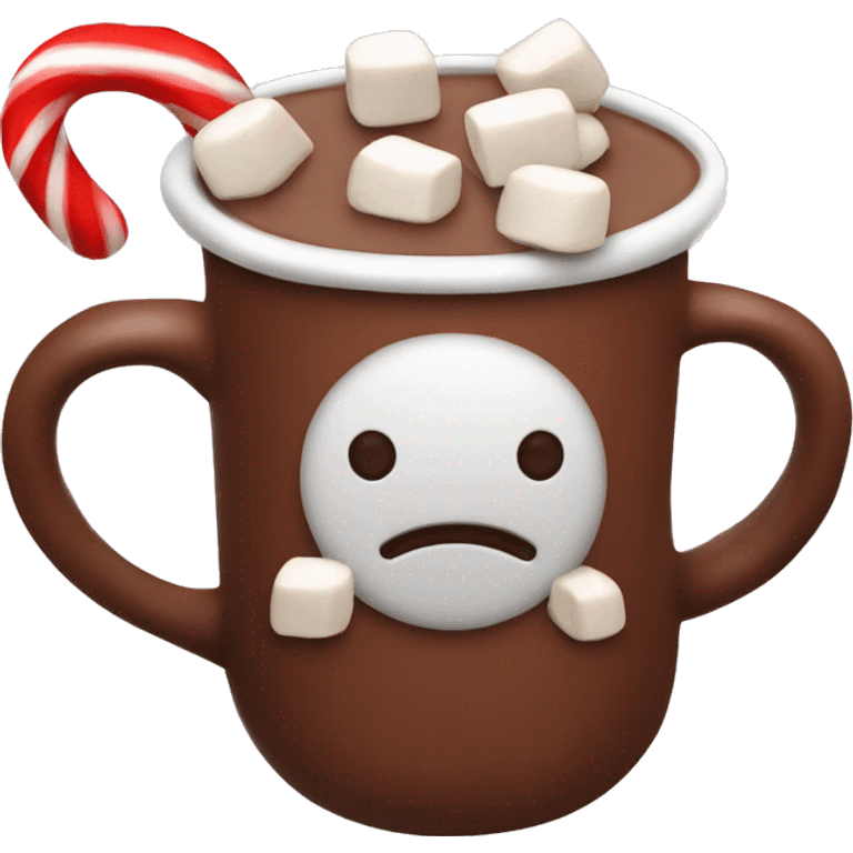 Hot chocolate with marshmallows Christmas themed in red emoji