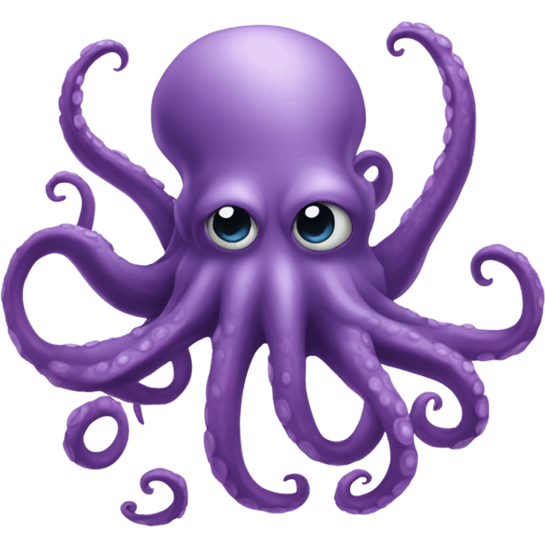 Silver octopus with purple horns emoji