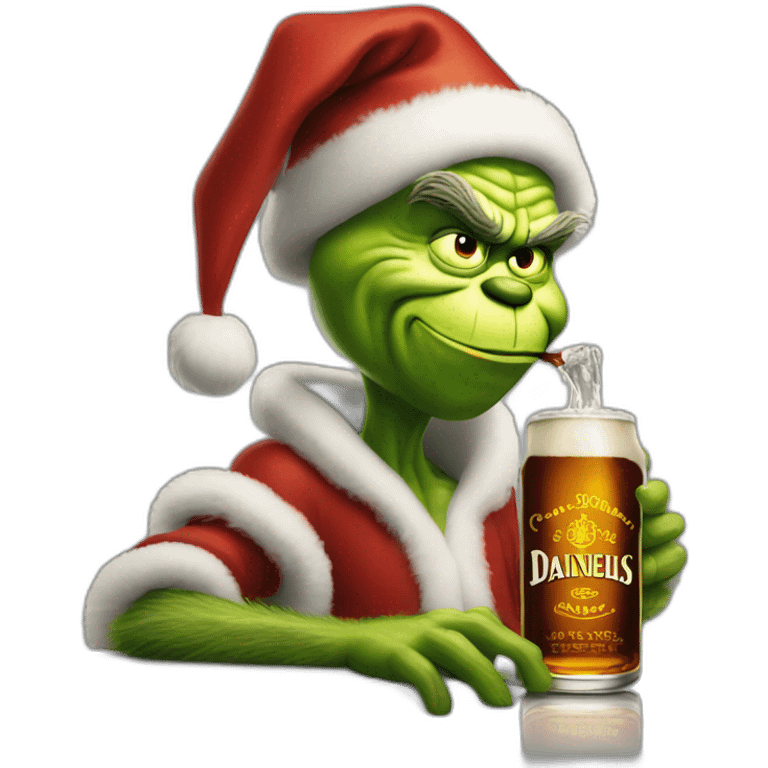 full grinch drinking jack daniels emoji