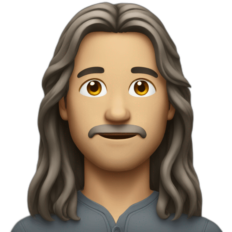 Man with long hairs emoji