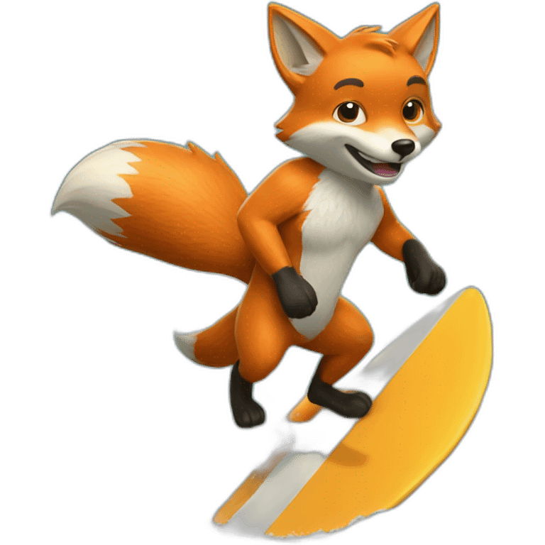 Fox wave-surfing emoji