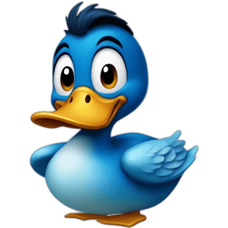 a duck that looks like a smurf emoji