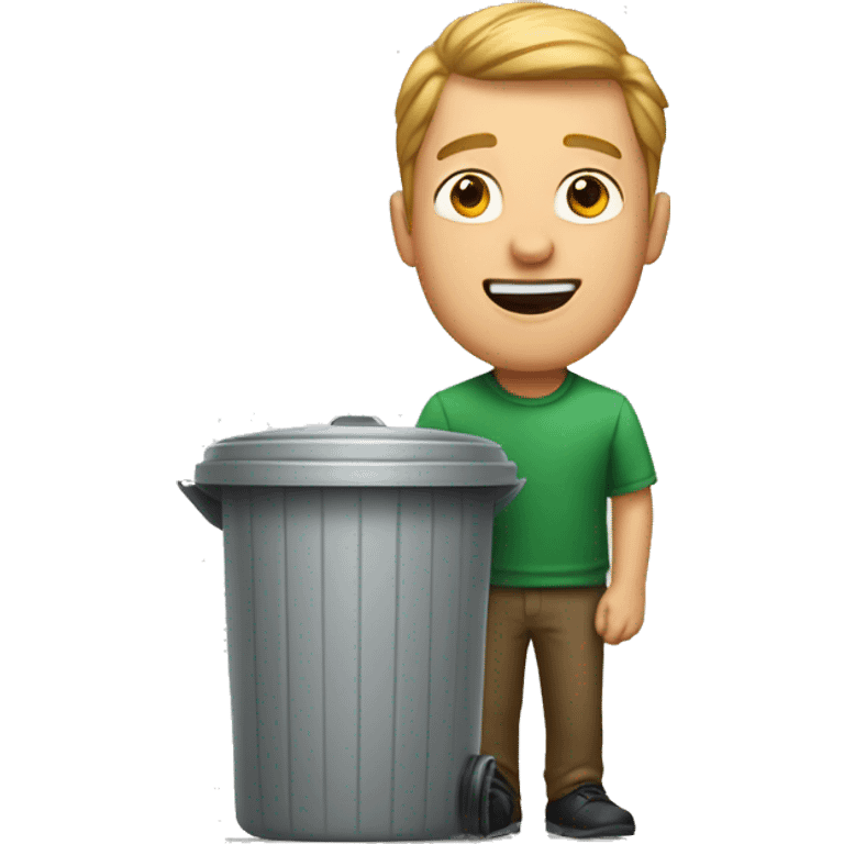 guy with ear up to trash can emoji