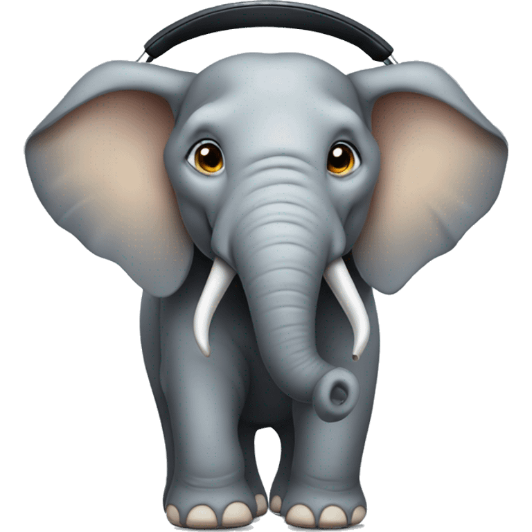 Elephant with headphones emoji