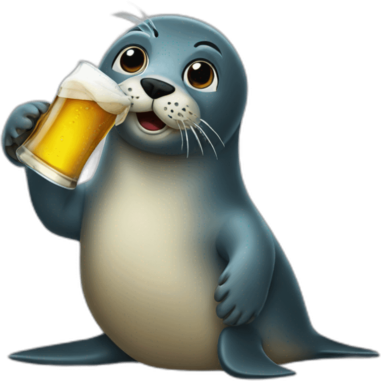 Seal with a beer emoji