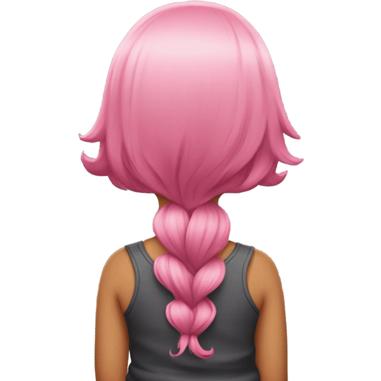 Pink curvy girl hair rear emoji