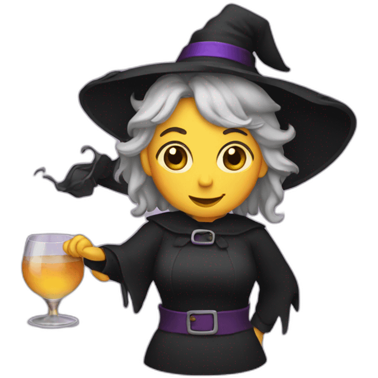 witch-drinks-alcohol emoji