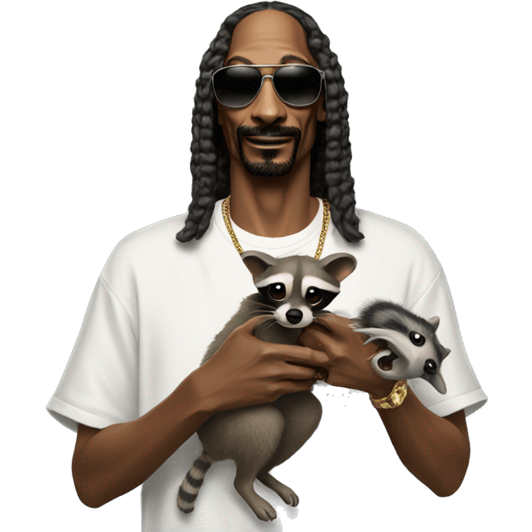 snoop dogg holding a raccoon emoji