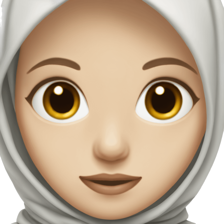 A pale girl with a black hijab and light brown eyes emoji