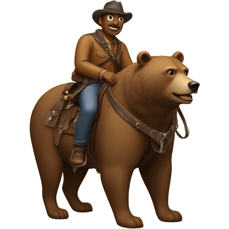 Man riding a bear with a saddle emoji