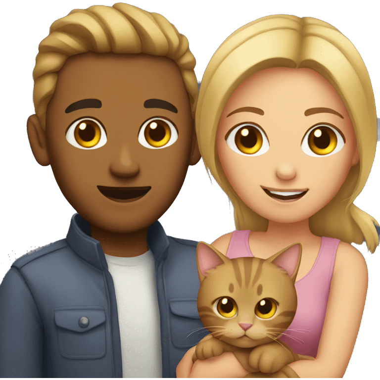 Couple with cat emoji