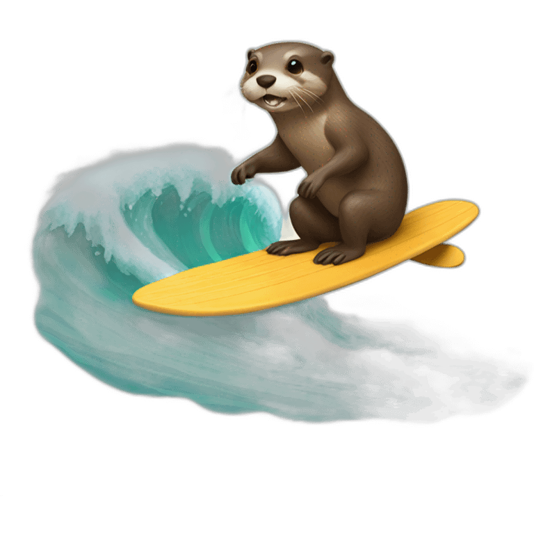 Otter surfing emoji