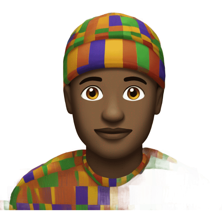 Guy wearing kente kufi emoji