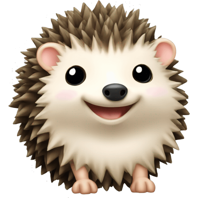 Cute hedgehog and a coin emoji