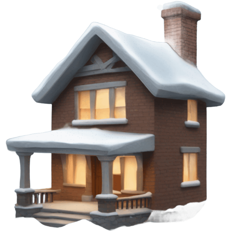 House with snow emoji