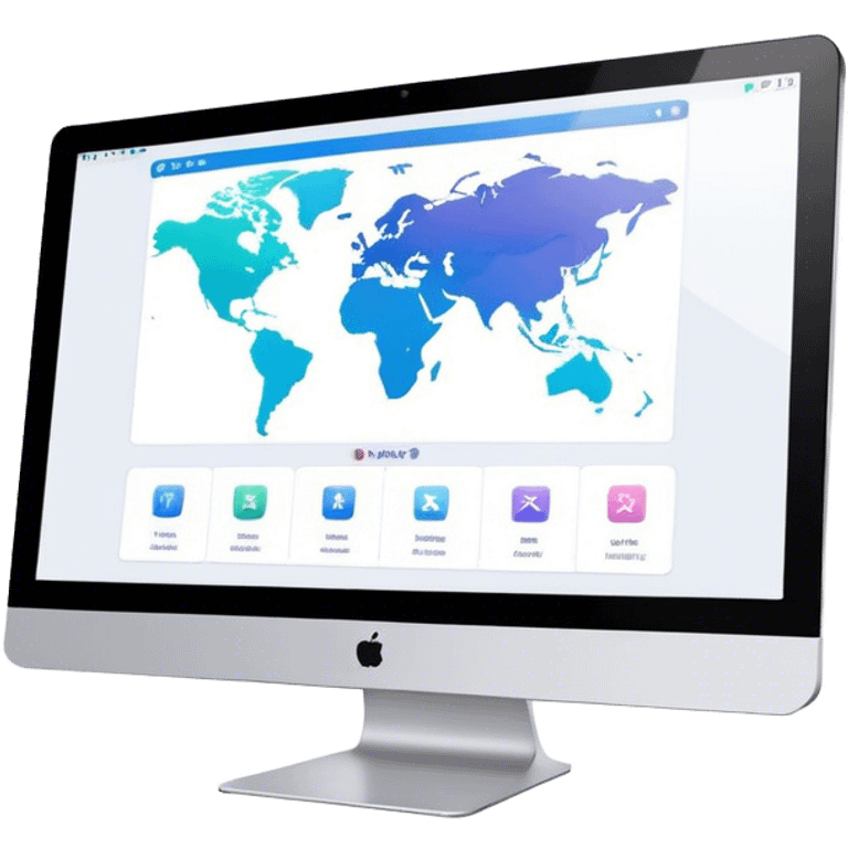 Create an emoji for UX/UI design. Show a monitor or tablet with a web interface mockup displayed on the screen. Use modern, professional colors. Do not include any emojis or smiley faces. Make the background transparent. emoji