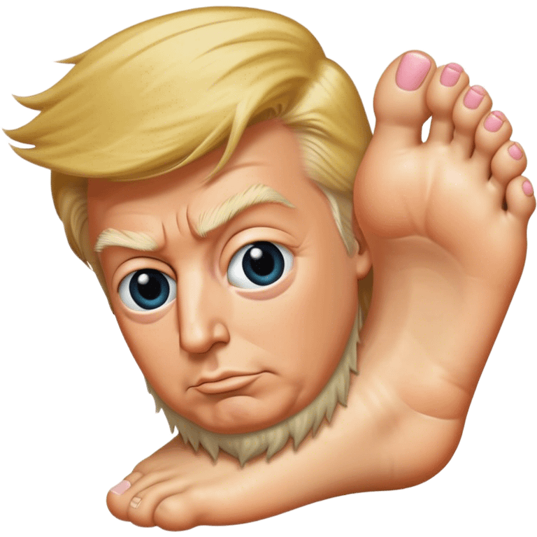 Trump with hairy foot emoji