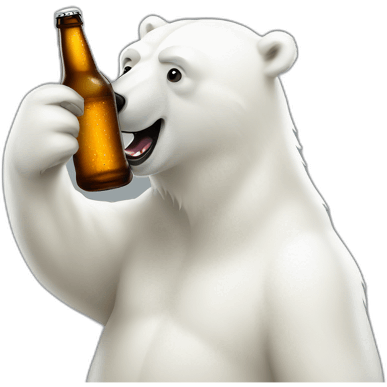 Polar-bear-drinking-beer emoji