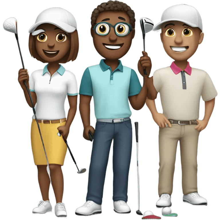 Friends golfing emoji