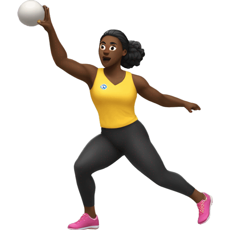 black woman throwing shot put emoji