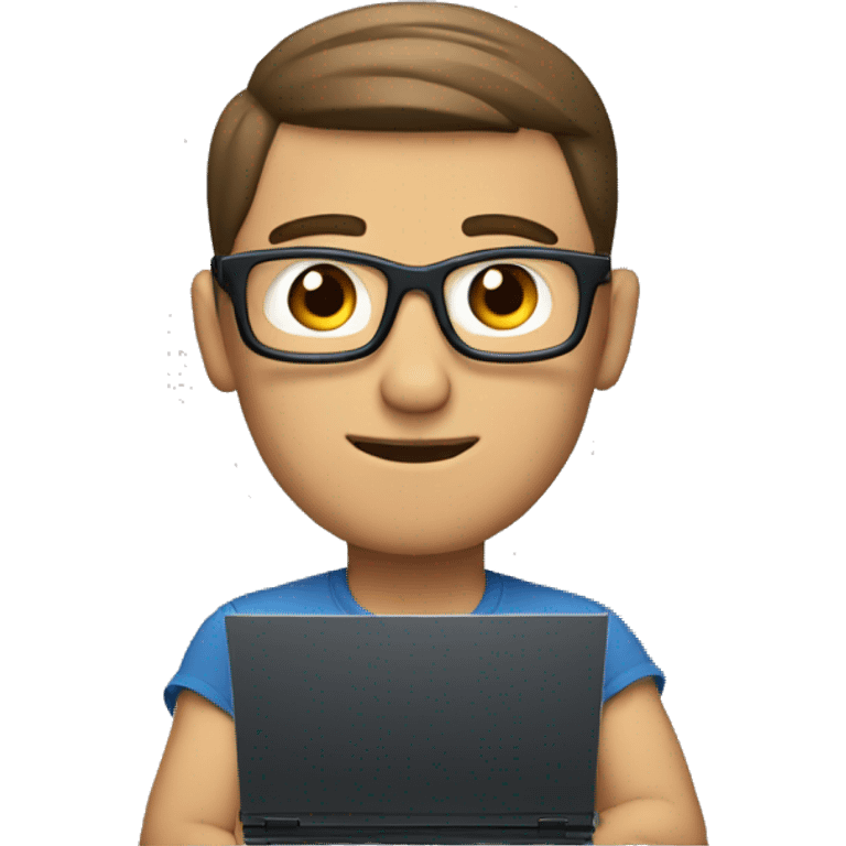 Man with computer emoji