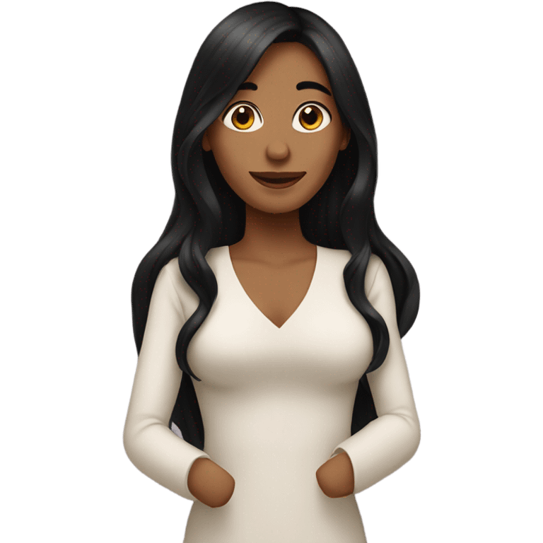 married woman with black hair  emoji