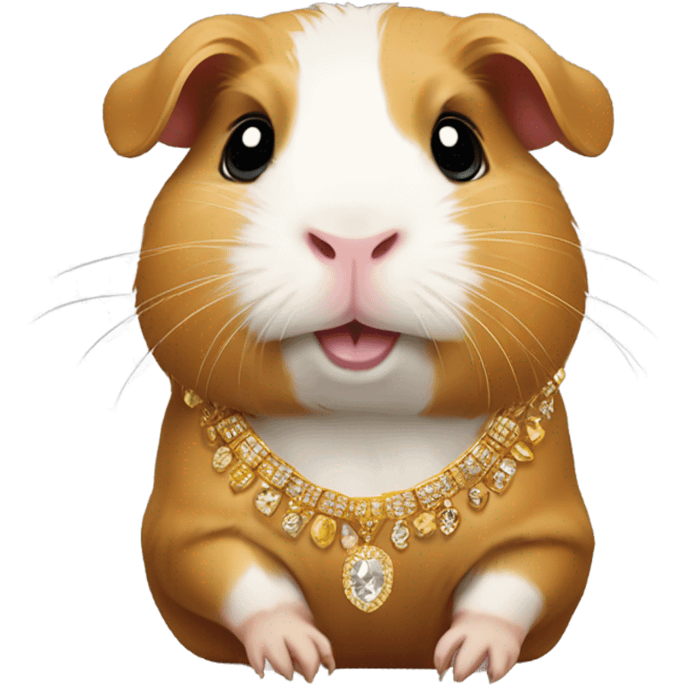 guinea pig with gold jewelry  emoji