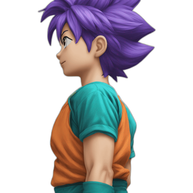 Bulma on Son Goku's back emoji