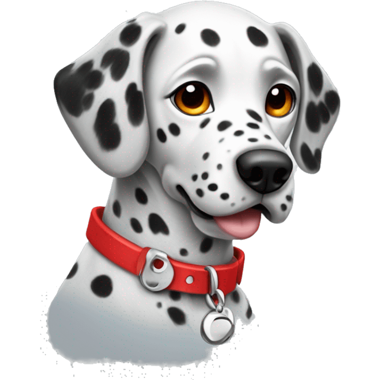 dalmatian with a red collar emoji