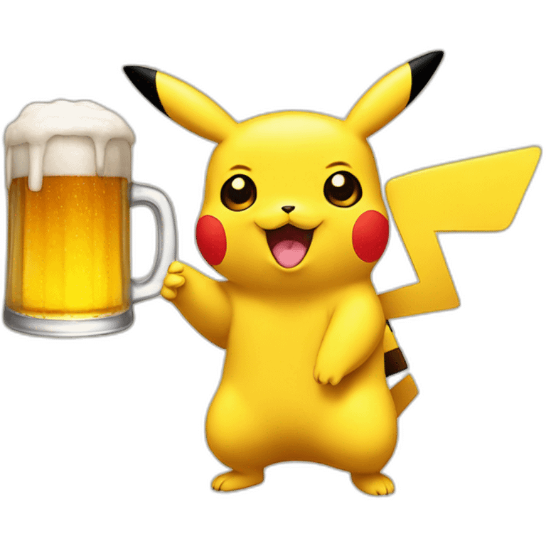 pikachu with beer emoji