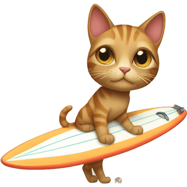 cat with surfboard  emoji