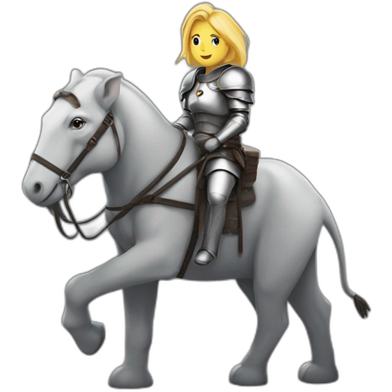 Jeanne d’arc sur un éléphant emoji