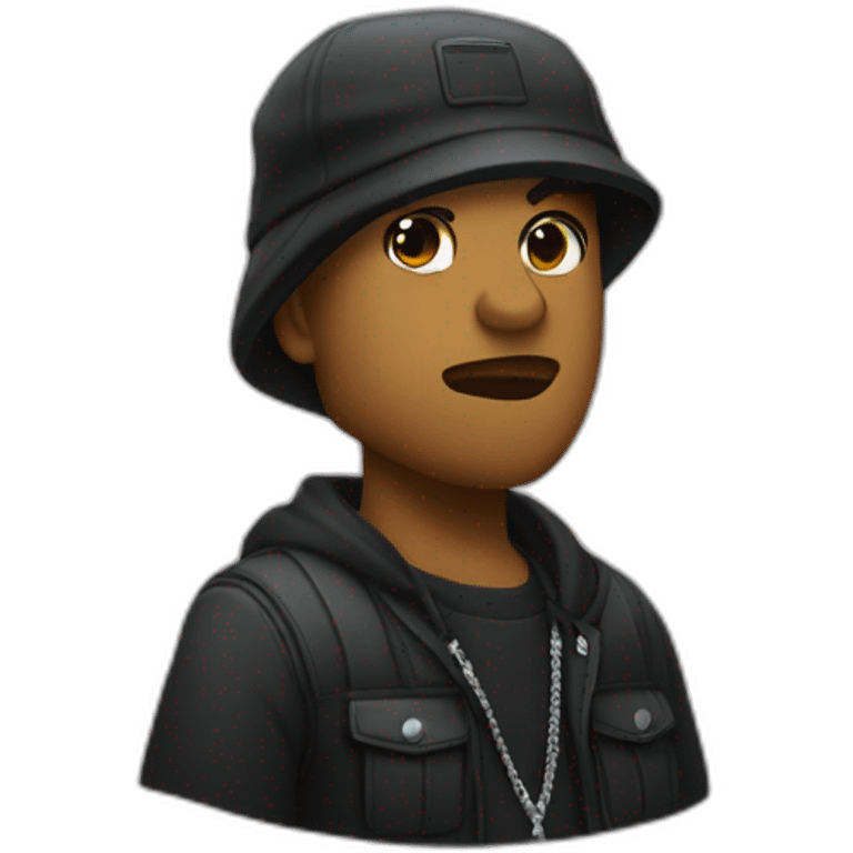 Rappeur noir avec des loks et un bob sur la tete emoji