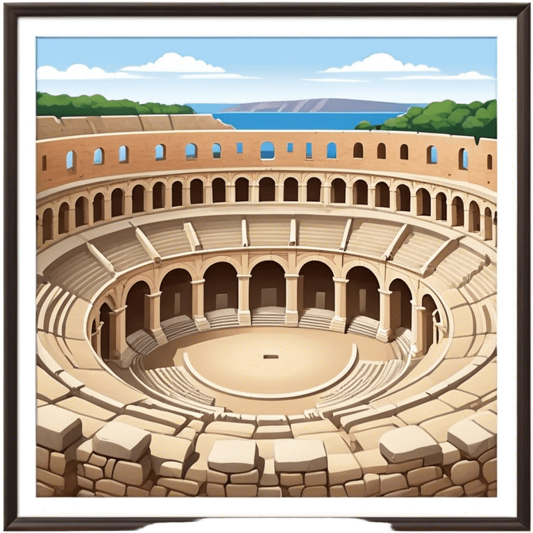 Pula Arena Landmark Emoji – Depicting the Roman amphitheater with its large stone arches. emoji