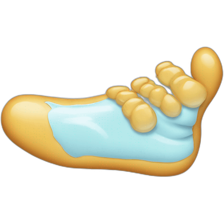 male feet covered in glue emoji