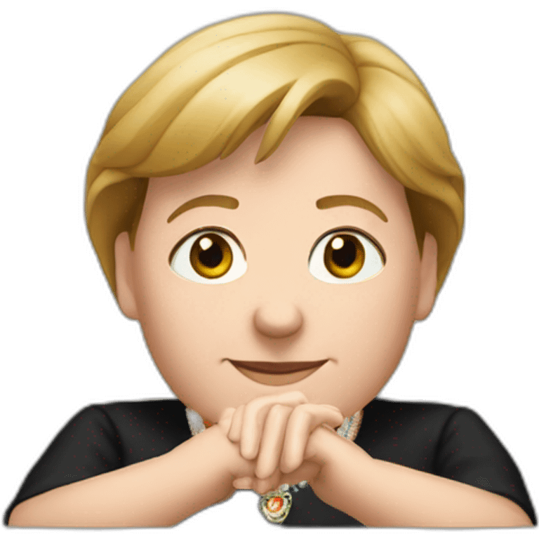 merkel holding her hands in the triangle diamond position emoji