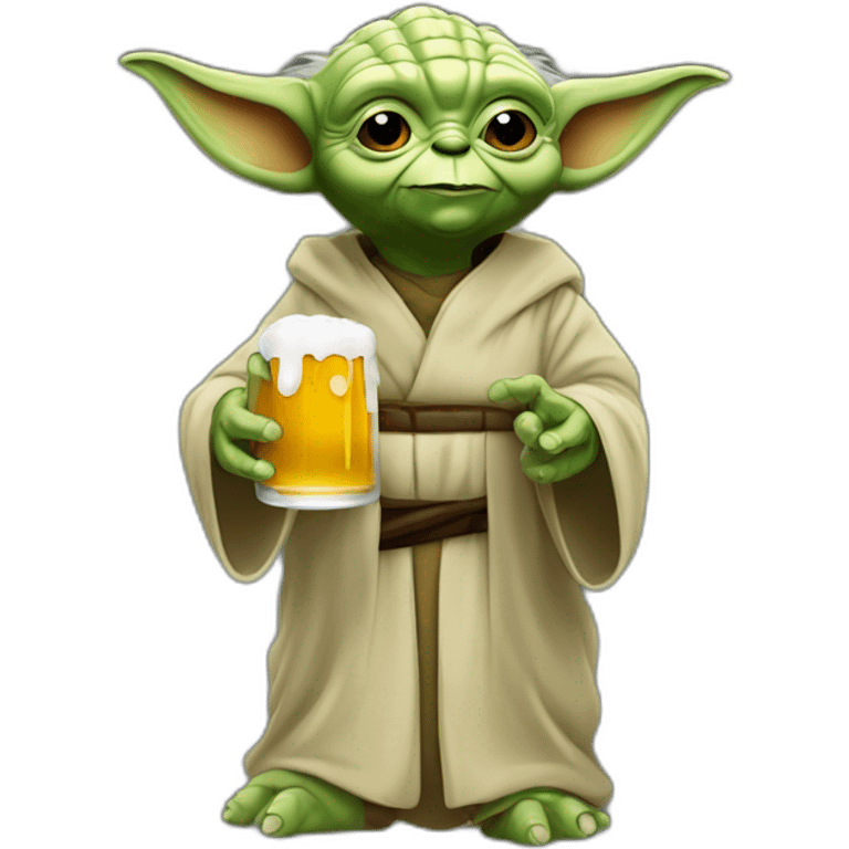 Yoda qui boit une bière emoji