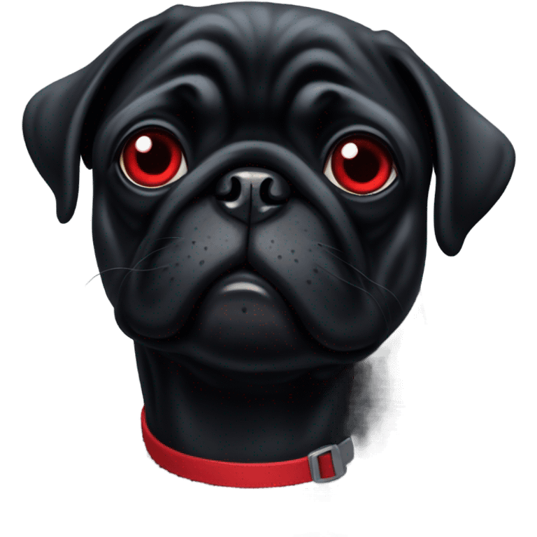 Black pug with red lips emoji