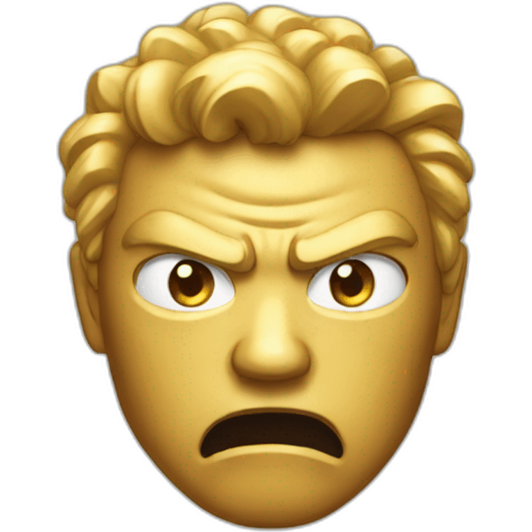 Angry golden face emoji