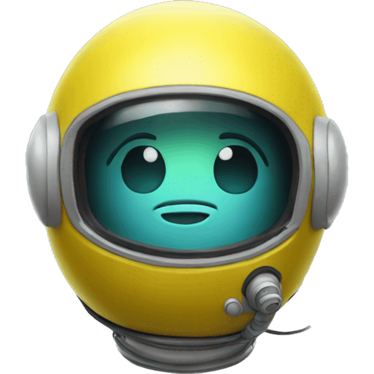 yellow apple wearing space helmet emoji