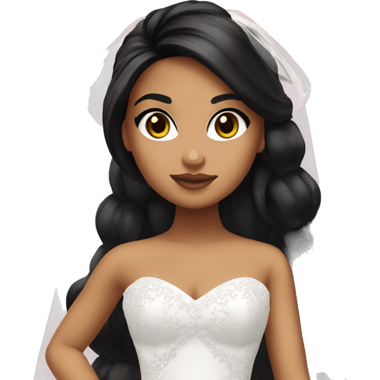 Bratz, bride, black hair, olive skin, hazel eyes emoji