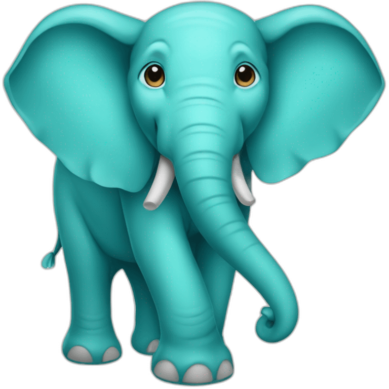 cyan colored elephant emoji