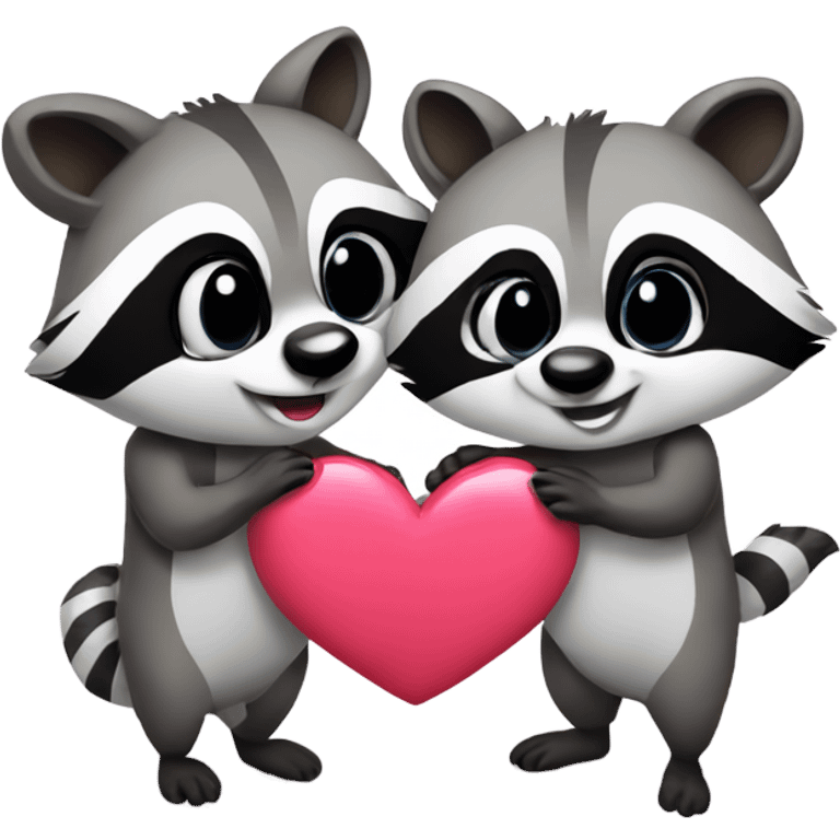 2 raccoons in love emoji