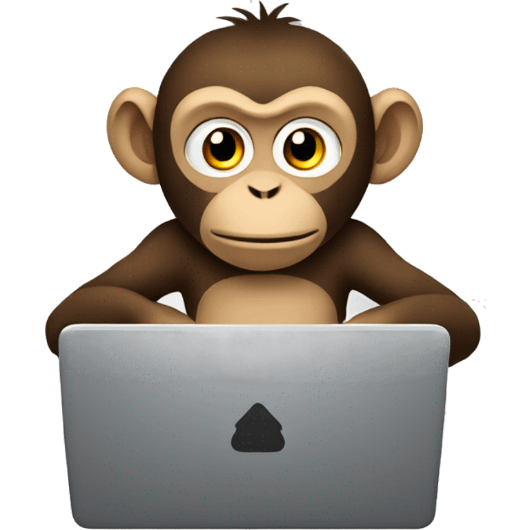 A monkey sitting at his computer emoji