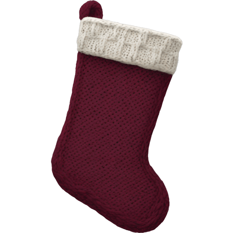 Maroon knit christmas stocking emoji