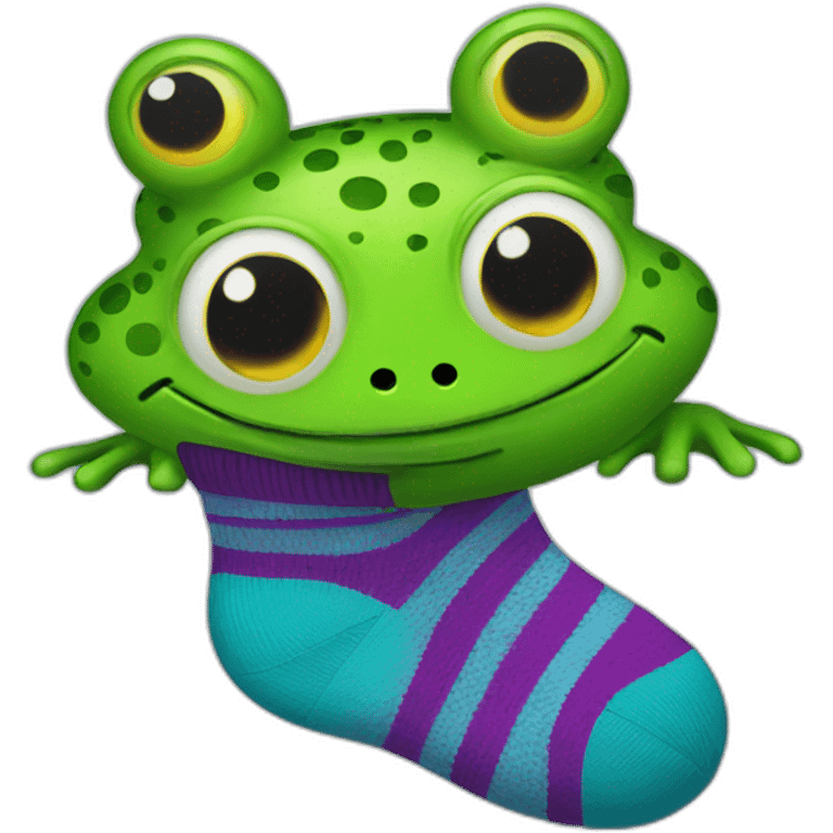 Frog and sock emoji